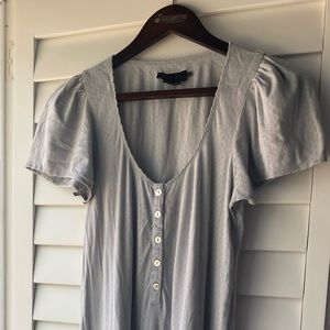 The Organic Pointelle Nightgown Light Blue - Size 0